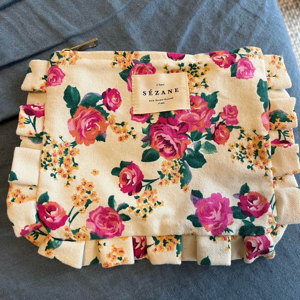 Floral Sezane pouch, never used!